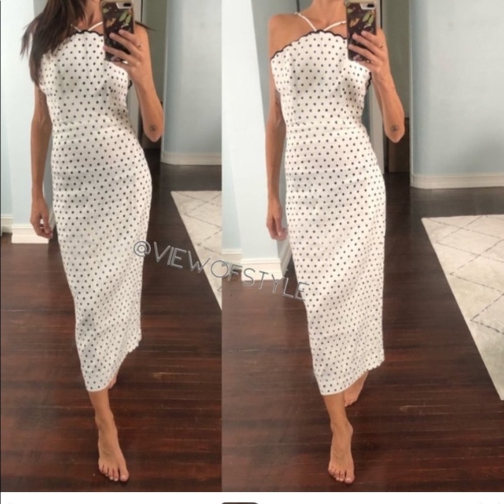 Farm Rio Polka Dot Midi Dress